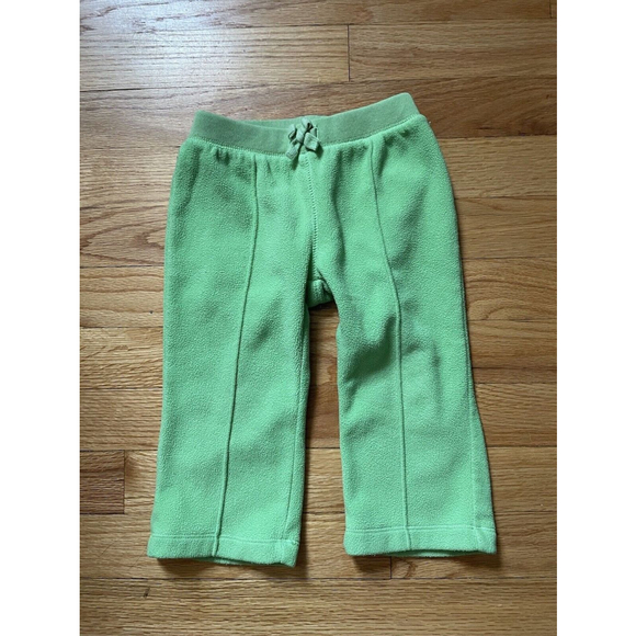 Vintage Y2K Lime Green Old Navy Kids Fleece Flared Pants 1/4 Zip Outfit 2T 24 Mo - Picture 6 of 12